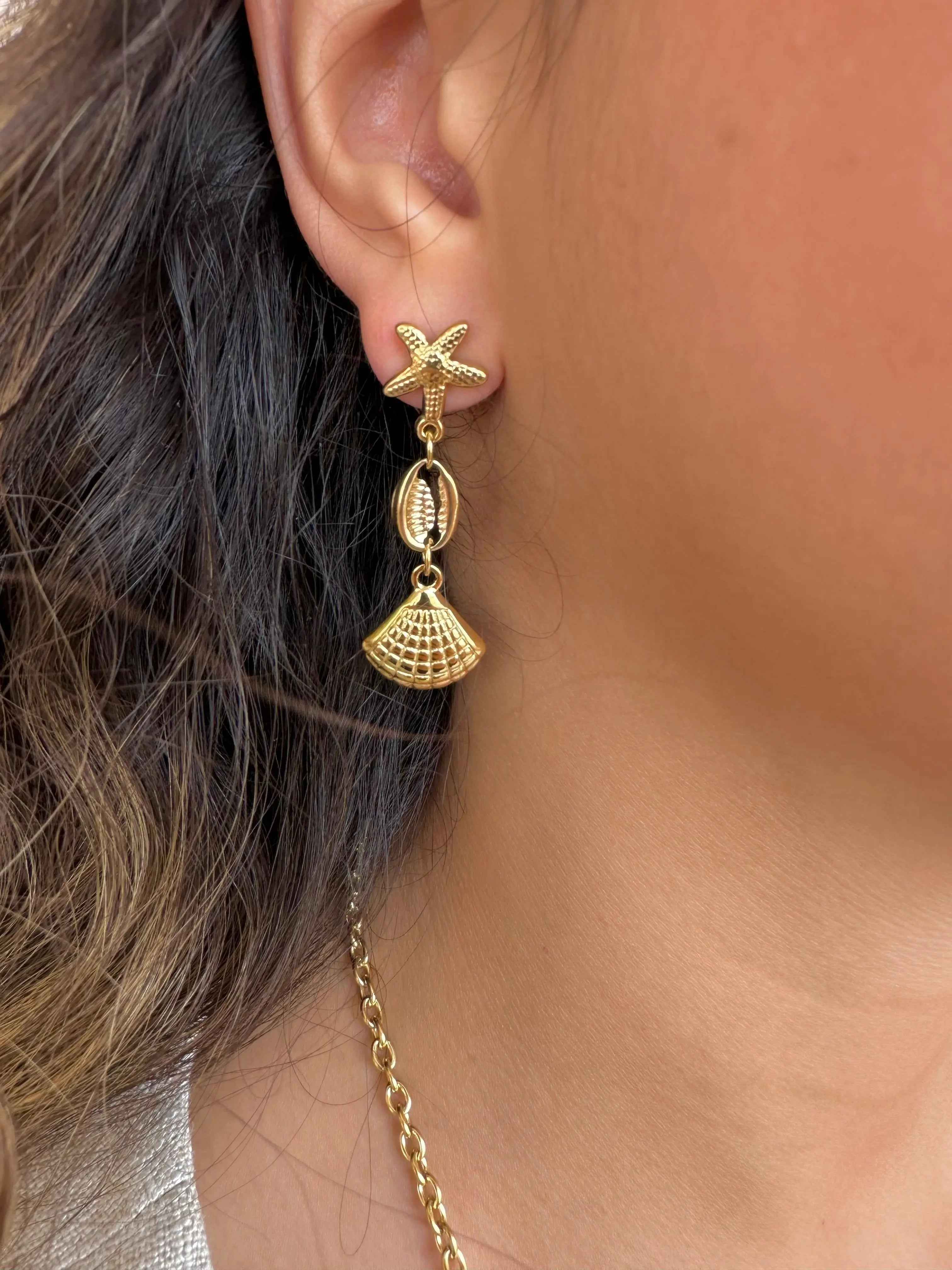 Boucles d’Oreilles Trio Marin Doré MEYLICHARM JEWELRY
