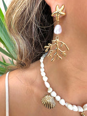 Boucles d’oreilles Corail doré MEYLICHARM JEWELRY