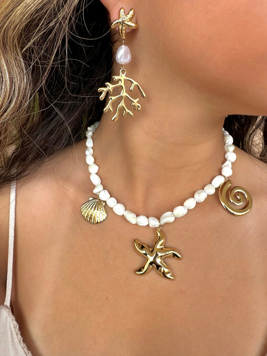 Boucles d’oreilles Corail doré MEYLICHARM JEWELRY