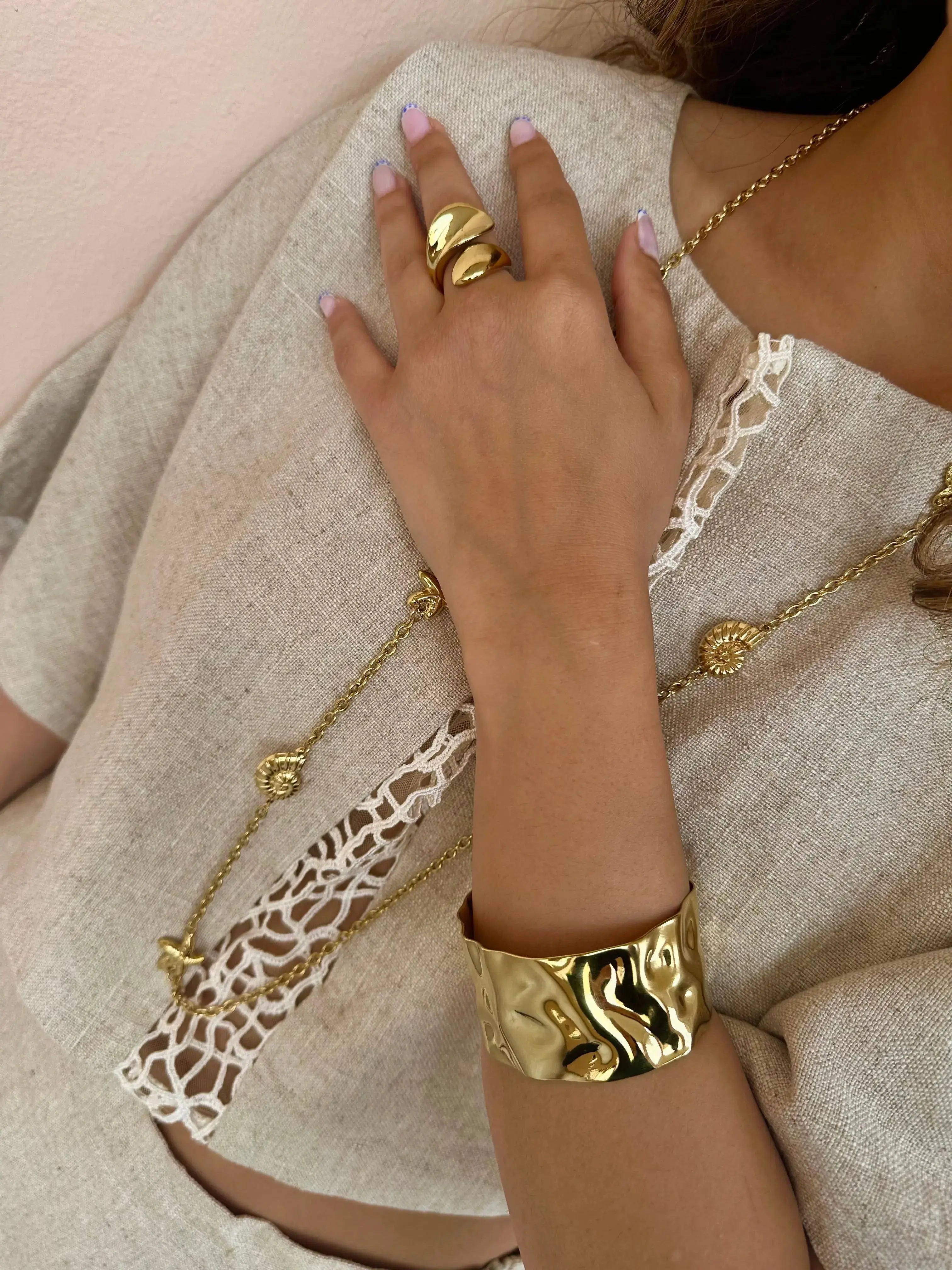 Bague Vague Dorée MEYLICHARM JEWELRY